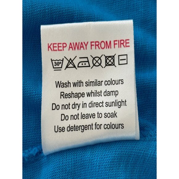 Kettlewell Womens Shift Dress Short Sleeve Jersey Aqua Blue Cotton Size L - Picture 8 of 8